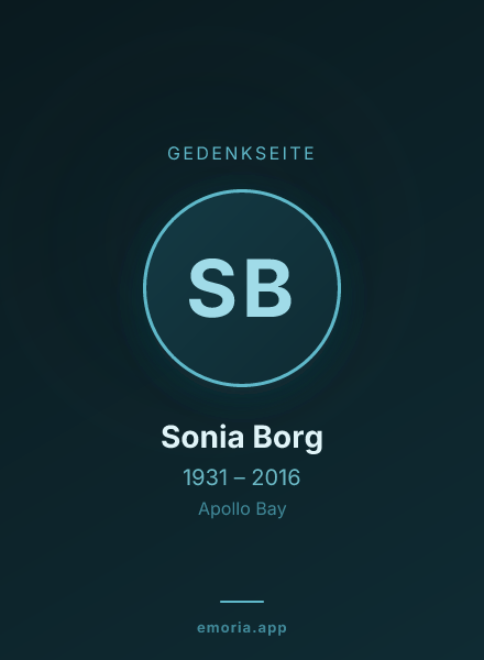 Gedenkportrait von Sonia Borg