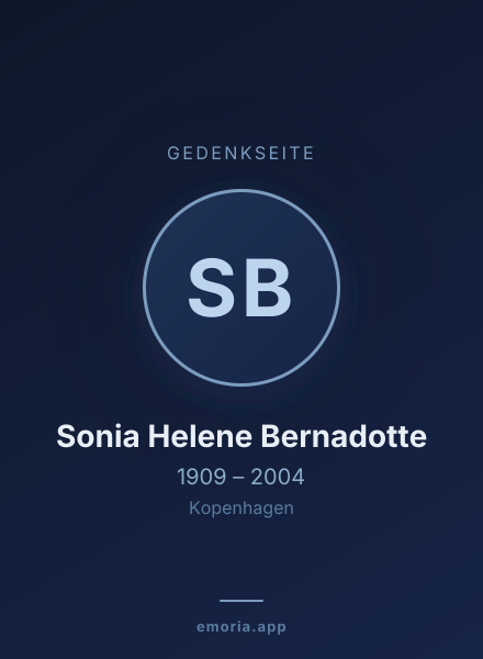 Gedenkportrait von Sonia Helene Bernadotte