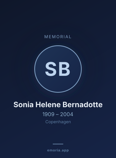 Memorial portrait of Sonia Helene Bernadotte