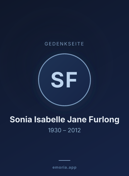 Gedenkportrait von Sonia Isabelle Jane Furlong