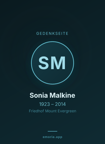 Gedenkportrait von Sonia Malkine