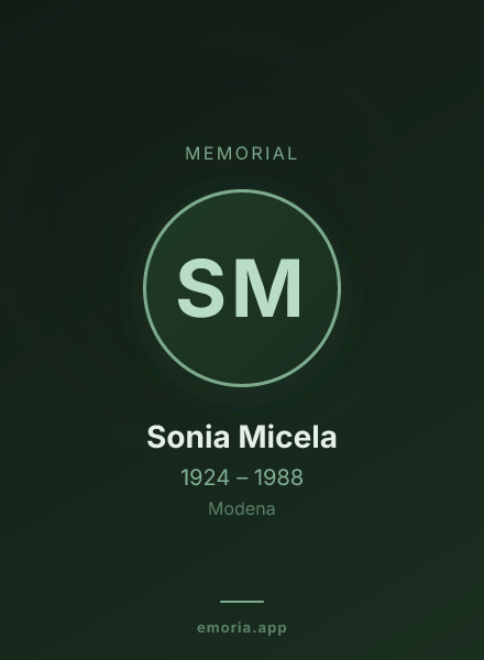 Memorial portrait of Sonia Micela
