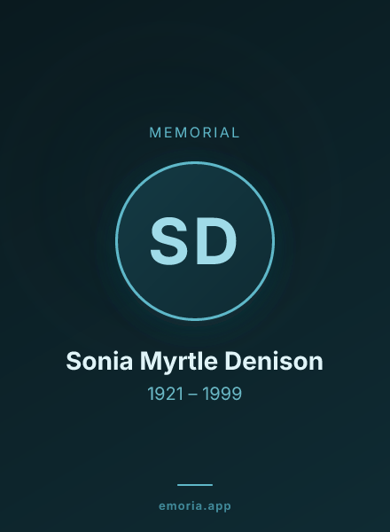 Memorial portrait of Sonia Myrtle Denison