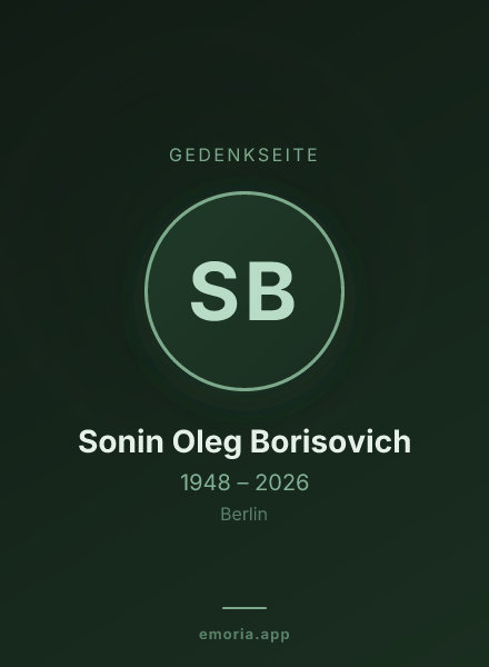 Gedenkportrait von Sonin Oleg Borisovich