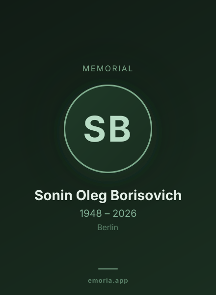Memorial portrait of Sonin Oleg Borisovich