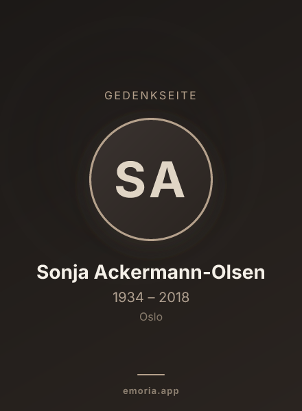 Gedenkportrait von Sonja Ackermann-Olsen
