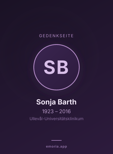Gedenkportrait von Sonja Barth