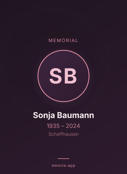 Memorial portrait of Sonja Baumann