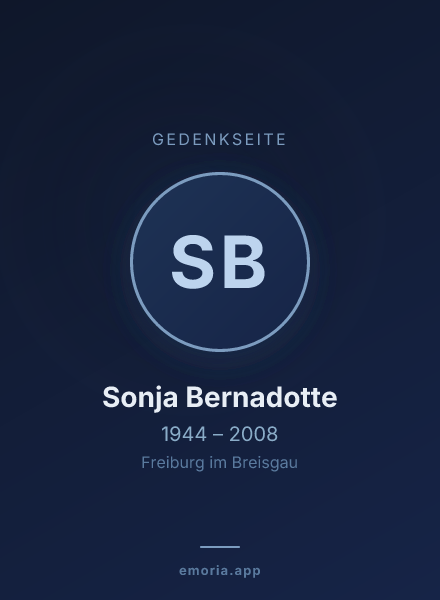 Gedenkportrait von Sonja Bernadotte