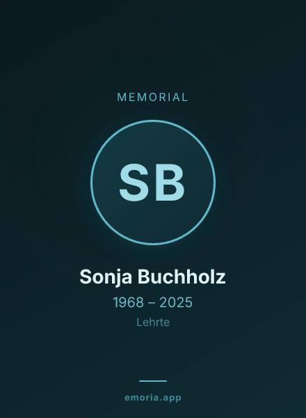 Memorial portrait of Sonja Buchholz