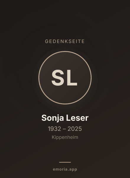 Gedenkportrait von Sonja Leser