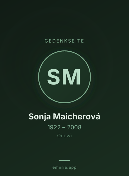 Gedenkportrait von Sonja Maicherová