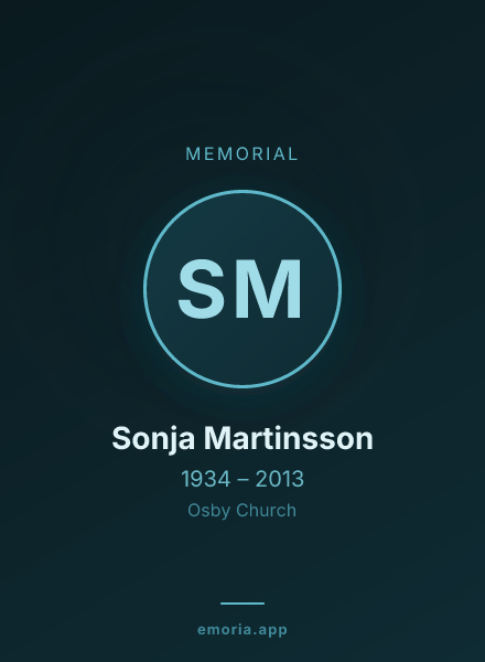 Memorial portrait of Sonja Martinsson