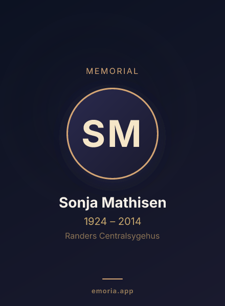 Memorial portrait of Sonja Mathisen