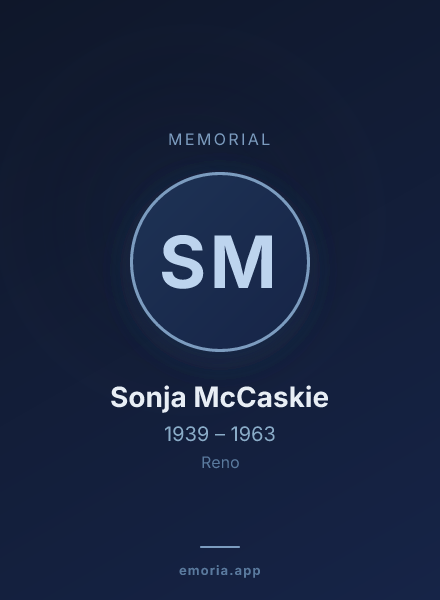 Memorial portrait of Sonja McCaskie