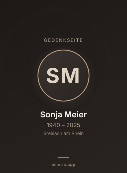 Gedenkportrait von Sonja Meier