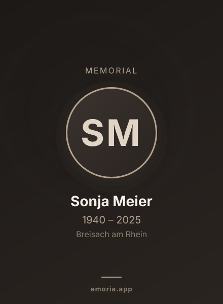 Memorial portrait of Sonja Meier