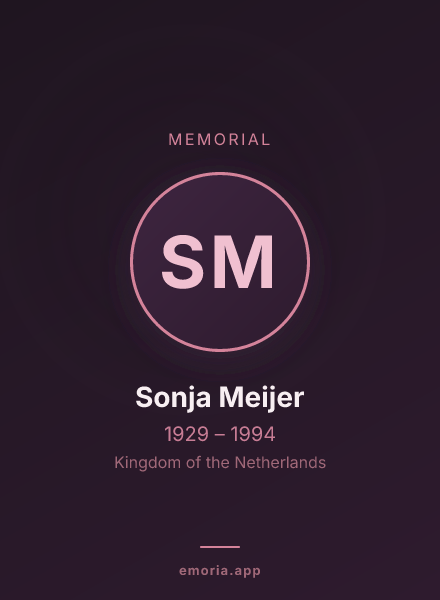 Memorial portrait of Sonja Meijer