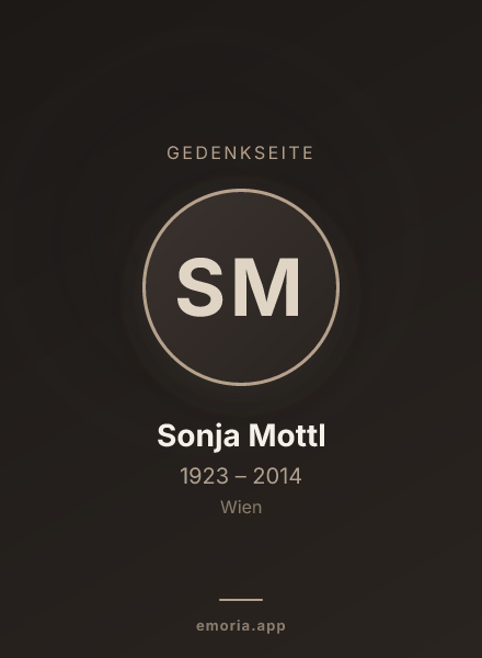Gedenkportrait von Sonja Mottl