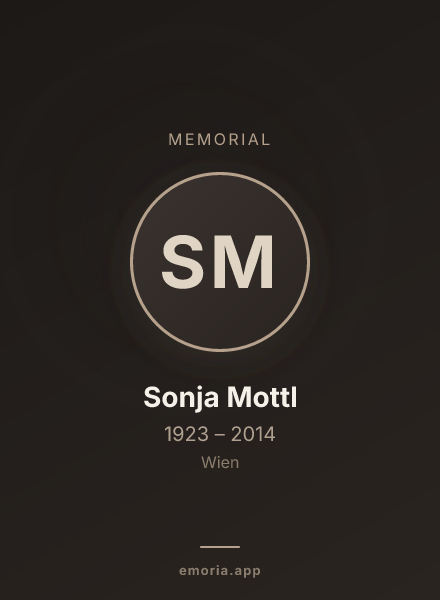Memorial portrait of Sonja Mottl