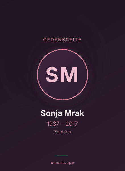 Gedenkportrait von Sonja Mrak
