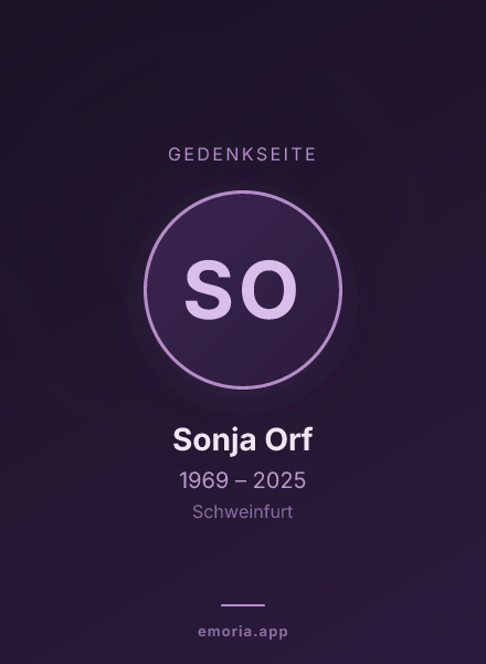 Gedenkportrait von Sonja Orf