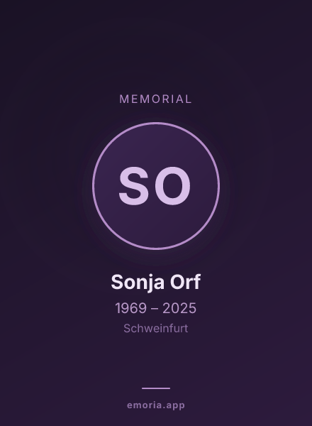 Memorial portrait of Sonja Orf