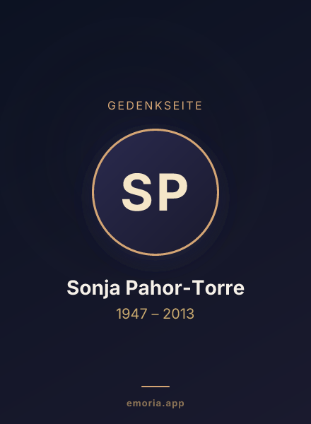 Gedenkportrait von Sonja Pahor-Torre