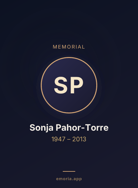 Memorial portrait of Sonja Pahor-Torre