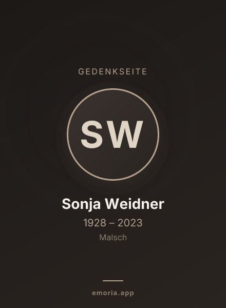 Gedenkportrait von Sonja Weidner