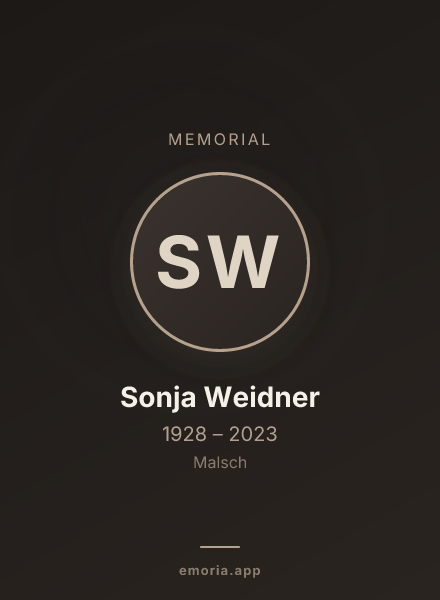 Memorial portrait of Sonja Weidner