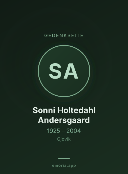 Gedenkportrait von Sonni Holtedahl Andersgaard