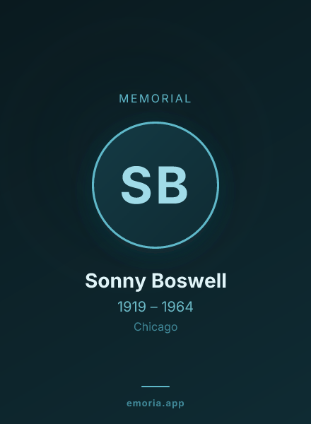 Memorial portrait of Sonny Boswell