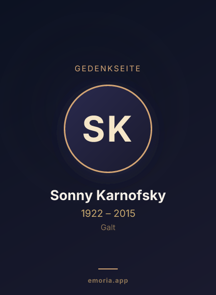 Gedenkportrait von Sonny Karnofsky
