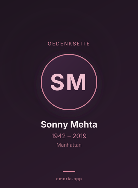 Gedenkportrait von Sonny Mehta