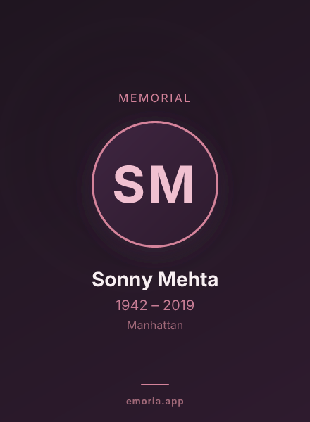 Memorial portrait of Sonny Mehta