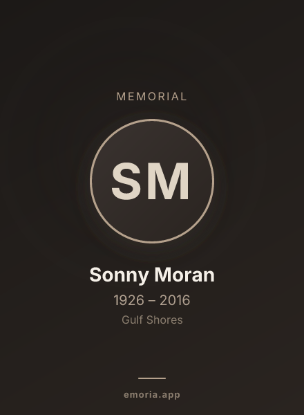 Memorial portrait of Sonny Moran