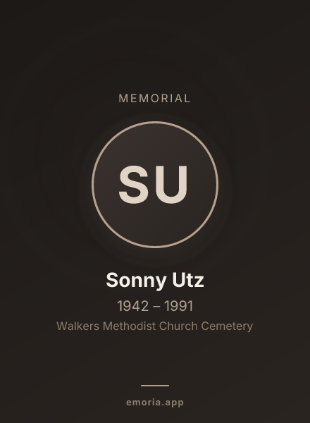 Memorial portrait of Sonny Utz