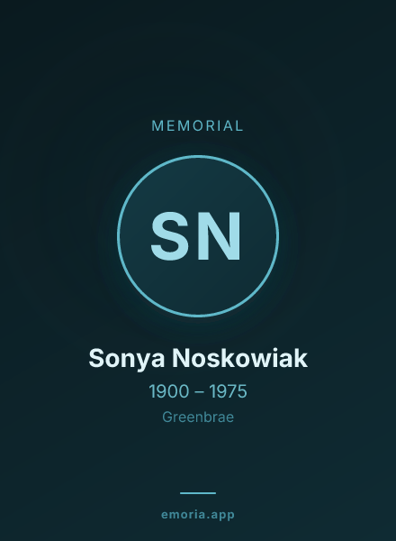 Memorial portrait of Sonya Noskowiak