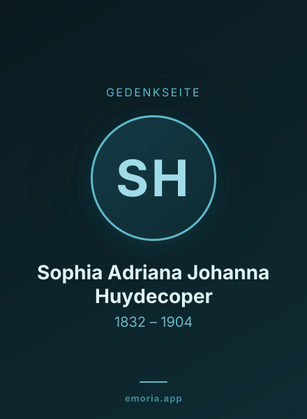 Gedenkportrait von Sophia Adriana Johanna Huydecoper