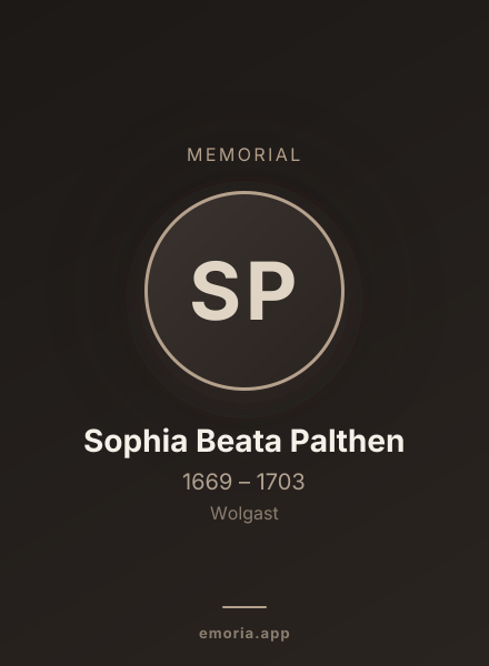 Memorial portrait of Sophia Beata Palthen