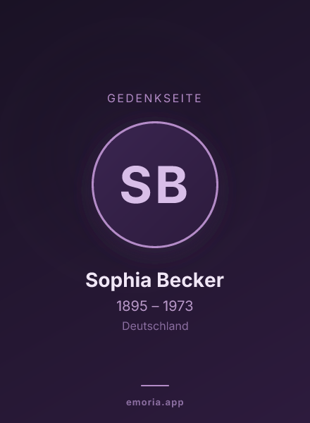 Gedenkportrait von Sophia Becker