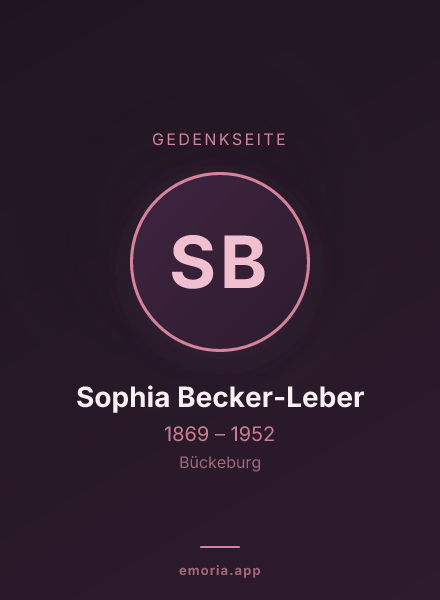 Gedenkportrait von Sophia Becker-Leber
