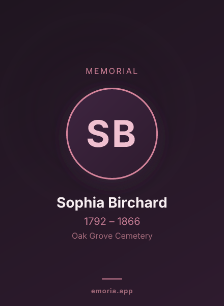 Memorial portrait of Sophia Birchard