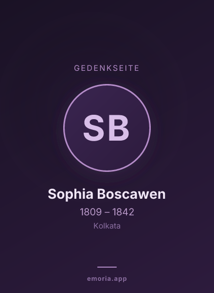 Gedenkportrait von Sophia Boscawen