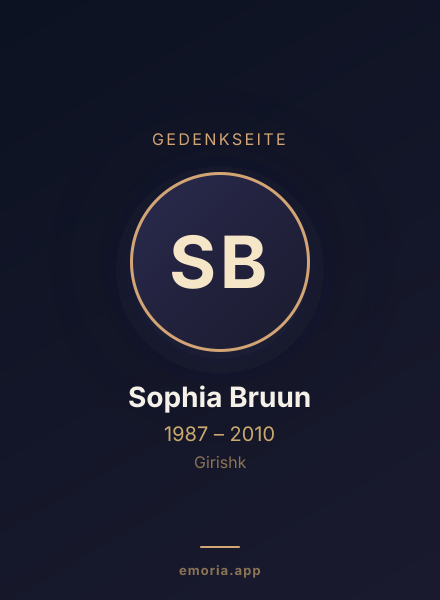 Gedenkportrait von Sophia Bruun