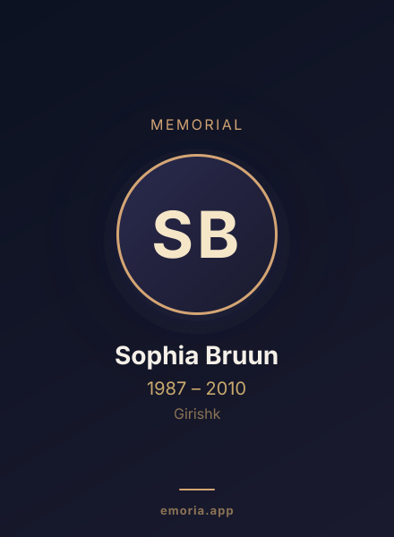 Memorial portrait of Sophia Bruun