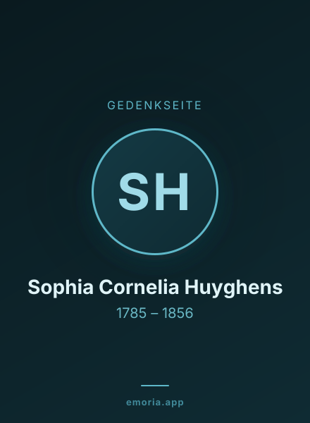 Gedenkportrait von Sophia Cornelia Huyghens