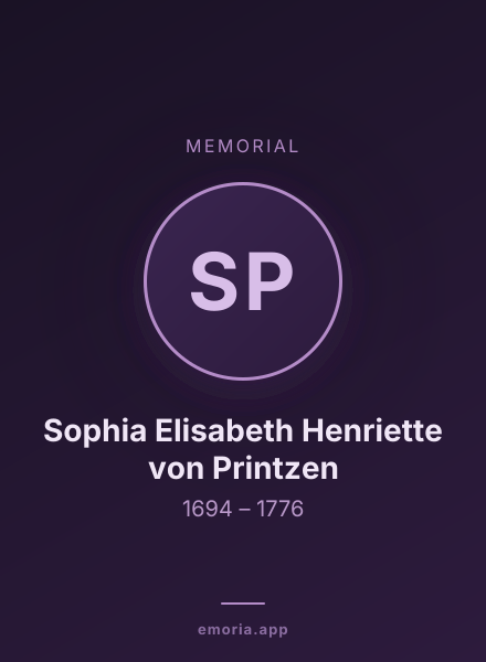 Memorial portrait of Sophia Elisabeth Henriette von Printzen