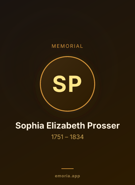 Memorial portrait of Sophia Elizabeth Prosser
